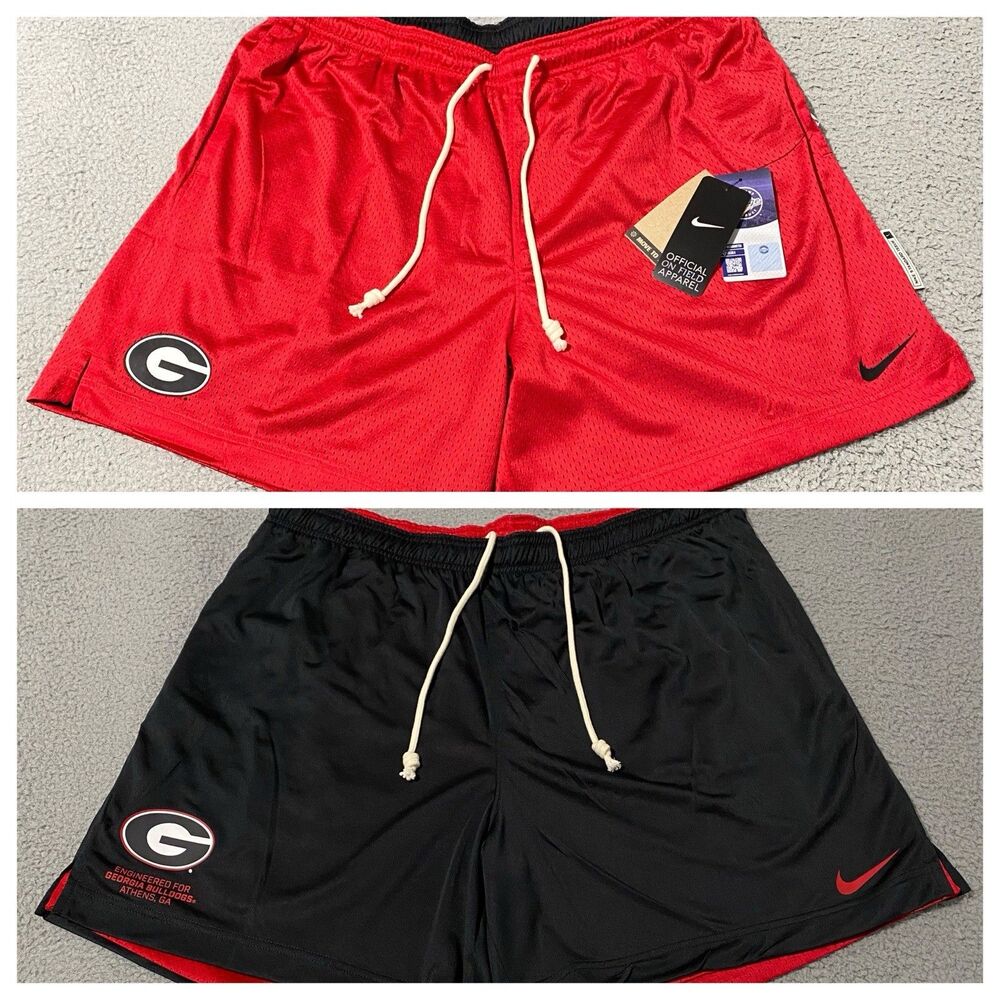 UGA Georgia Bulldogs Nike Shorts Mens XL Red On Field Team Issued Reversible NEW